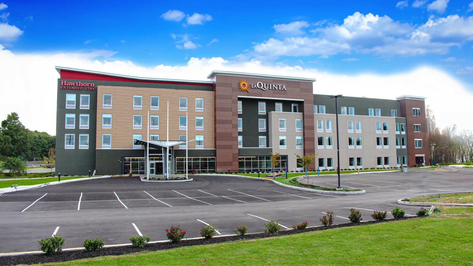 exterior image of the brand new on-site hotel at The Funplex Mount Laurel