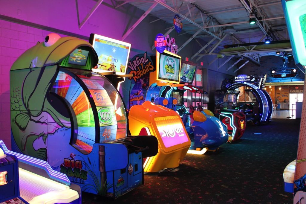 fun arcade games lighting up the room at the funplex in mount laurel